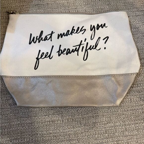 bareMinerals Handbags - BareMinerals Cream and Gold Women's Cosmetics Bag